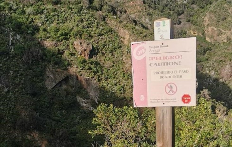 Sendero en Anaga cuyo acceso está prohibido