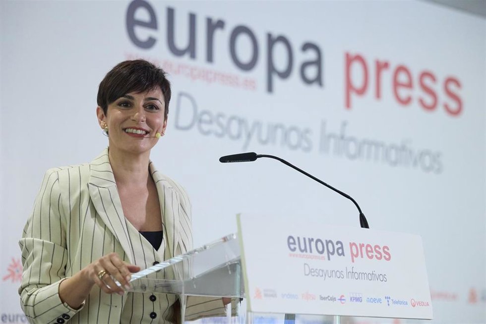 La ministra de Vivienda, Isabel Rodríguez, durante el desayuno informativo de Europa Press este jueves en Madrid.