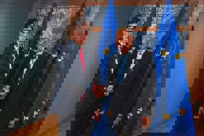 El presidente de la Generalitat, Salvador Illa, se reúne con el presidente del Consejo Europeo, António Costa