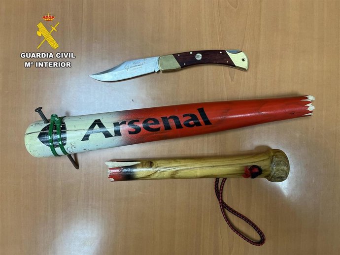 Armas intervenidas a los dos detenidos en Sóller.