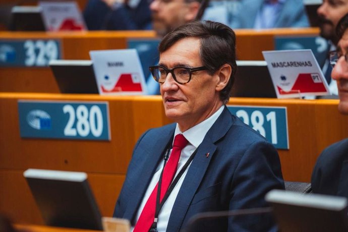 El presidente de la Generalitat, Salvador Illa, participa en el debate del Comité de las Regiones, en Bruselas