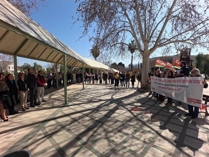 Imagen de la movilización de CCOO en Jaén por el sistema universitario Público Andaluz.