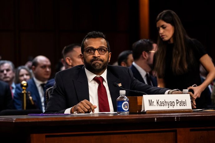 30 de janeiro de 2025, Washington, Nova York, EUA: Kash Patel depõe em sua audiência no Senado como indicado do presidente Donald Trump para diretor do FBI, em Washington D.C., em 30 de janeiro de 2025.