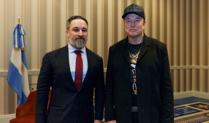 El Presidente De Vox, Santiago Abascal, Ha Mantenido Un Encuentro Con El Magnate Elon Musk En Washington, En El Contexto De La 'Conservative Party Action Conference' (CPAC), La Cumbre De Conservadores En Estados Unidos