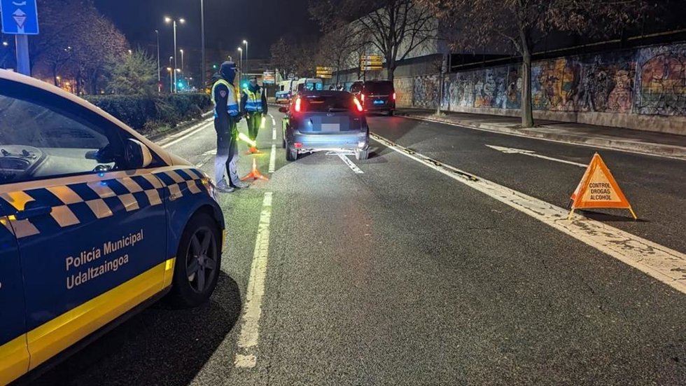 Control de drogas y alcohol de la Policía Municipal de Pamplona.
