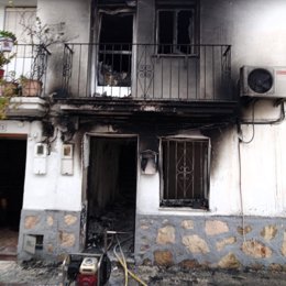 Imagen de la vivienda afectada por el fuego