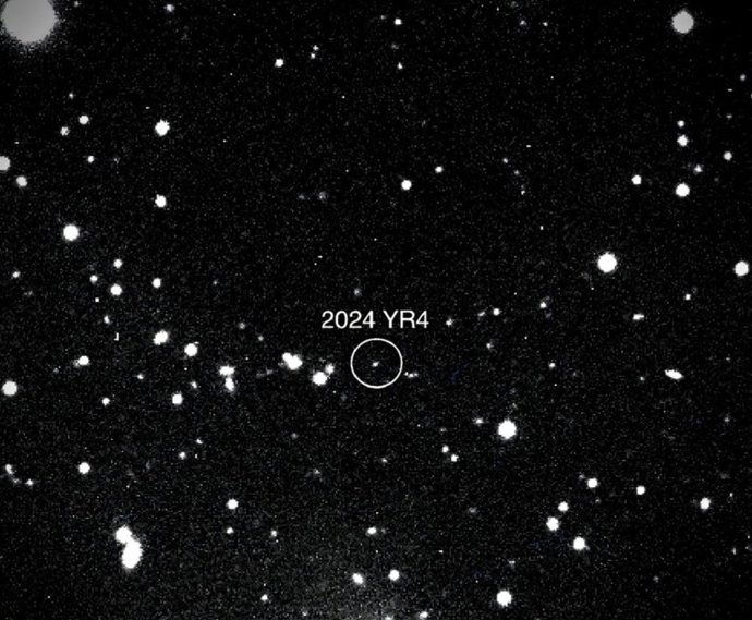 El asteroide 2024 YR4 observado por el telescopio Magdalena Ridge de 2,4 m en el Instituto Tecnológico de Nuevo México el 27 de enero de 2025.