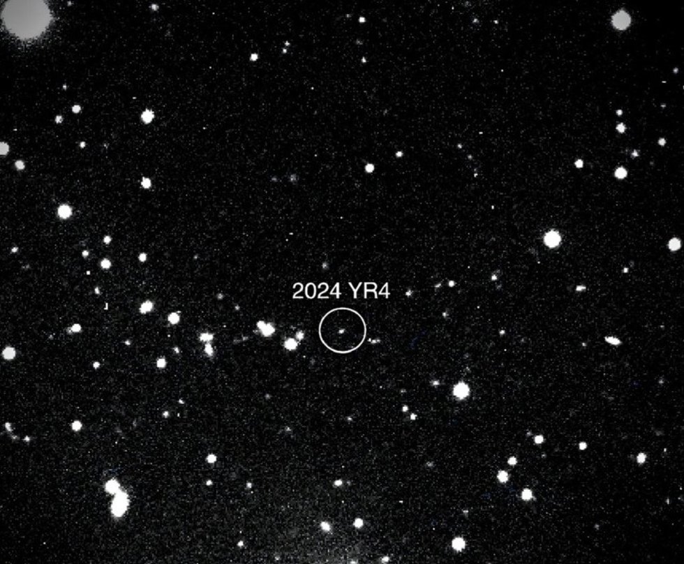El asteroide 2024 YR4 observado por el telescopio Magdalena Ridge de 2,4 m en el Instituto Tecnológico de Nuevo México el 27 de enero de 2025.