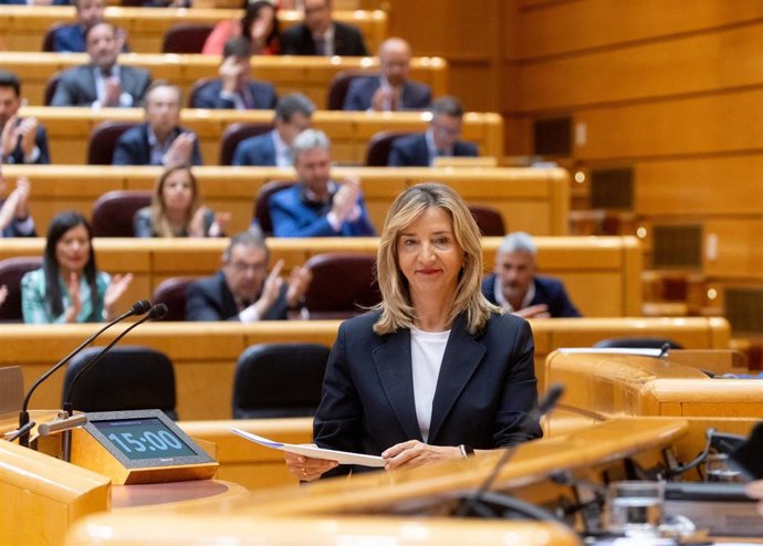 Archivo - La portavoz del Partido Popular en el Senado, Alicia García Rodríguez, durante una sesión plenaria, en el Senado, a 14 de mayo de 2024, en Madrid (España).  