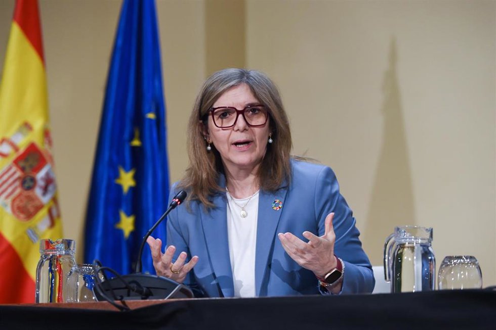 La secretaria de Estado de Migraciones, Pilar Cancela, ofrece una rueda de prensa, en el Ministerio de Inclusión, Seguridad Social y Migraciones, a 30 de enero de 2025, en Madrid (España). Durante la comparecencia, se ha hablado acerca de la migración d