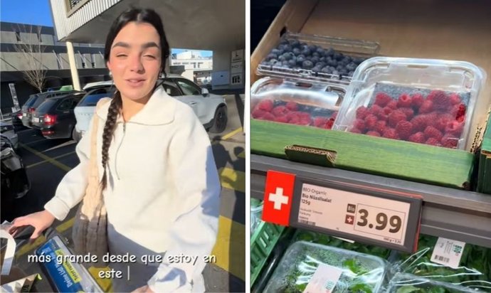 Uma espanhola revela quanto custa comprar na Suíça: "Os mirtilos são mais caros na Espanha".