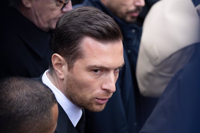 Archivo - January 16, 2025, Paris, France, France: French far right Rassemblement National (RN) party s President and Member of the European Parliament Jordan Bardella leaves after a memorial service for French far right figure Jean Marie Le Pen at the No