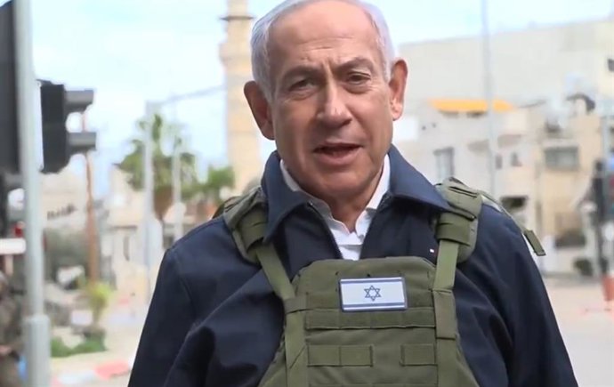 Benjamin Netanayhu em Tulkarem (Cisjordânia)