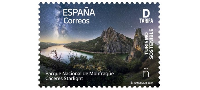 Correos emite un sello dedicado al 'Turismo Sostenible. Parque Nacional de Monfragüe. Cáceres Starlight'