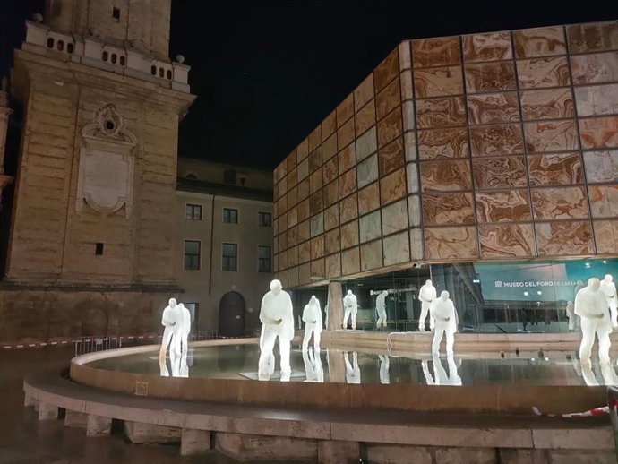 Una de las propuestas de Zaragoza Luce en la plaza de la Seo.
