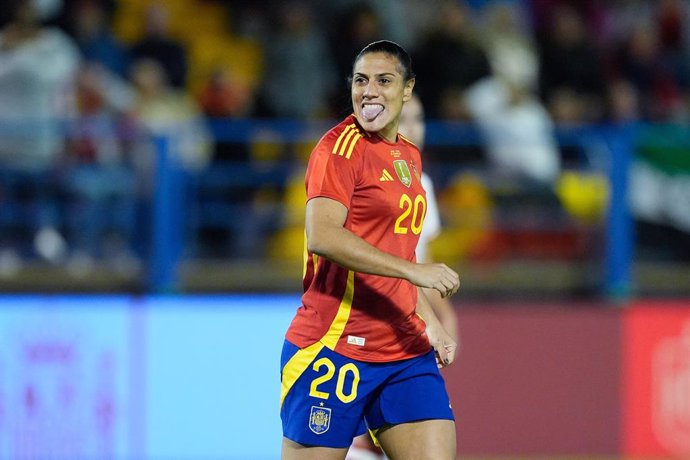 Archivo - Cristina Martin-Prieto of Spain laments during the International Friendly match played between Spain and Canada at Francisco de la Hera stadium on October 25, 2024, in Badajoz, Spain.