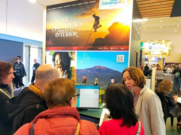 Stand de Turismo de Canarias en la feria de Navartur, en Navarra