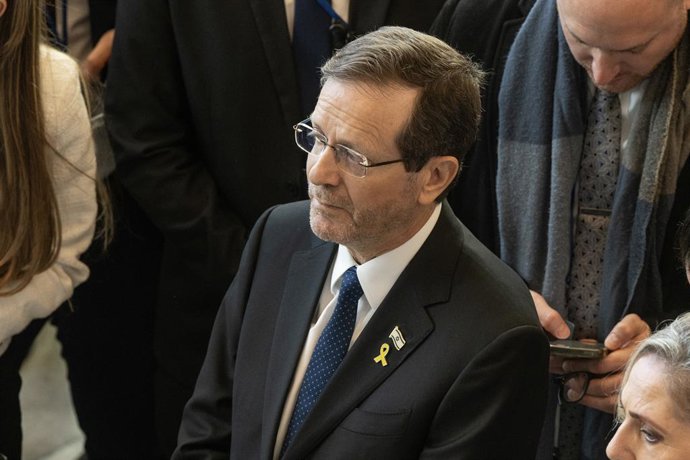 27 de janeiro de 2025, Nova York, Nova York, Estados Unidos: O presidente de Israel, Isaac Herzog, participa da abertura da exposição de fotos sobre o Holocausto na sede da ONU em Nova York