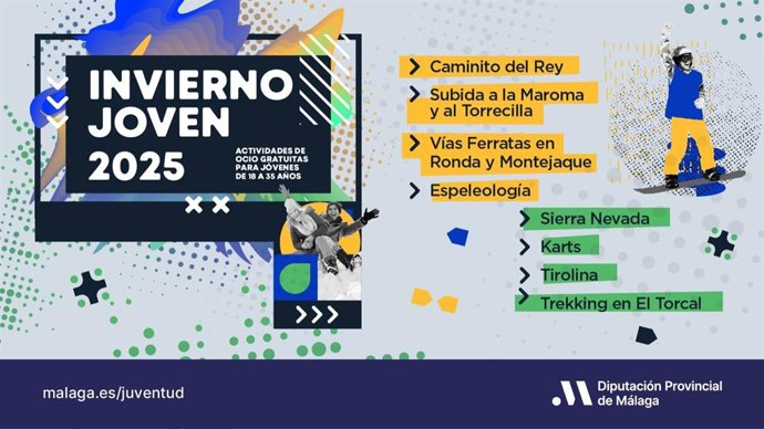 Cartel del programa Invierno Joven de la Diputación de Málaga