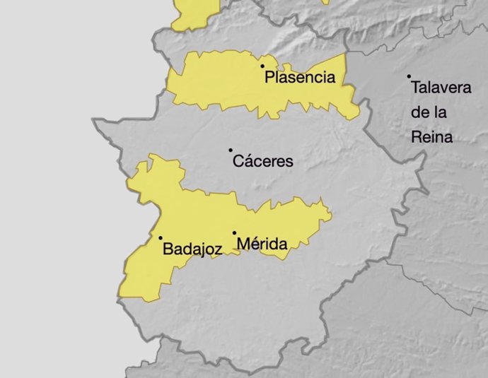 La alerta amarilla se mantendrá activa desde las 00,00 hasta las 12,00 horas de este domingo, 23 de febrero
