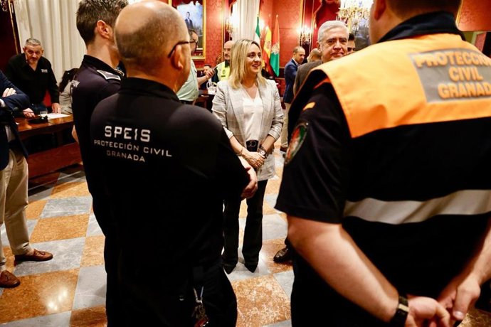 Archivo - La alcaldesa de Granada, Marifrán Carazo, en una imagen de archivo tras presidir la Junta Local de Protección Civil.