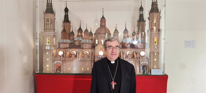 El presidente de la Conferencia Episcopal Española, Luis Argüello, este sábado 22 de febrero en Zaragoza, donde ha presentado las reflexiones y propuestas del Congreso de Vocaciones '¿Para quién soy?'.