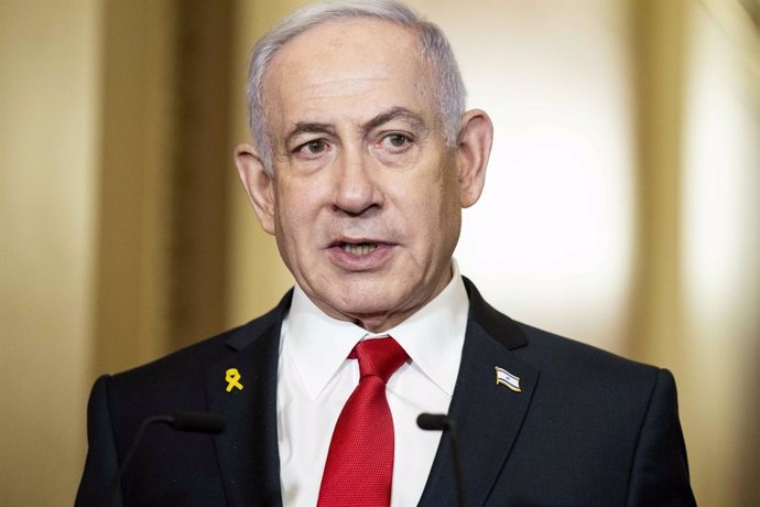 February 7, 2025, Washington, District Of Columbia, USA: BENJAMIN NETANYAHU (a.k.a. BIBI NETANYAHU) speaking at the U.S. Capitol.