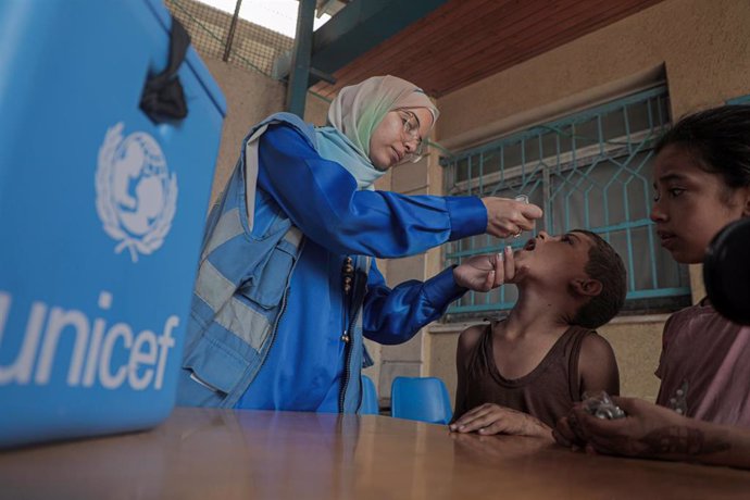Archivo - Archivo.- Campaña de vacunación contra la polio en Gaza.
