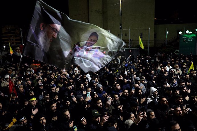 February 21, 2025, Beirut, Lebanon: People from various countries, including Lebanon, Iraq, Iran, and others, hold mourning ceremonies in the days leading up to the funeral of the late leader of Lebanon's militant Hezbollah group, Hassan Nasrallah, who wa