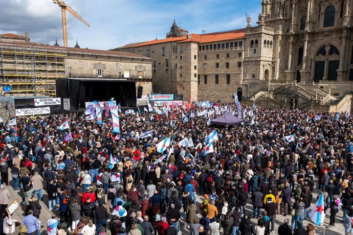 Manifestación en Santiago de Compostela por la situación de la lengua gallega