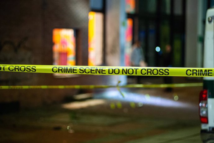 Archivo - November 20, 2024, Bogota, Cundinamarca, Colombia: A 'Crime scene do not cross' yellow tape is seen as Colombia's Criminalistic and Anti-bomb squad police revise the detonation of a bomb close to Colombia's penitentiary institute (INPEC) on Nove