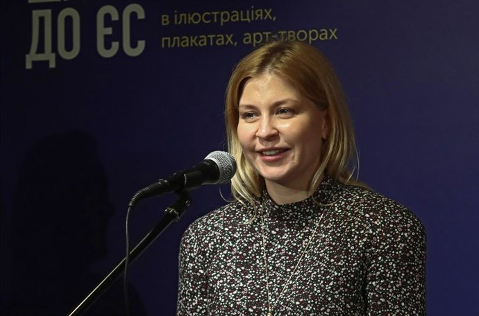 A vice-primeira-ministra da Ucrânia para a integração europeia e euro-atlântica, Olga Stefanishina, que também é ministra da Justiça, durante um evento na capital Kiev (arquivo).