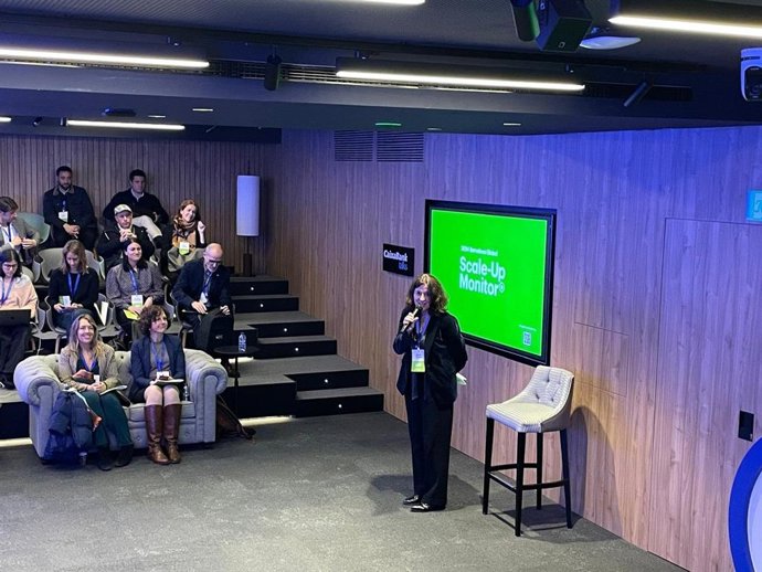 Presentación del estudio Scale-Up Monitor por la ceo de Barcelona Global, Mercè Conesa