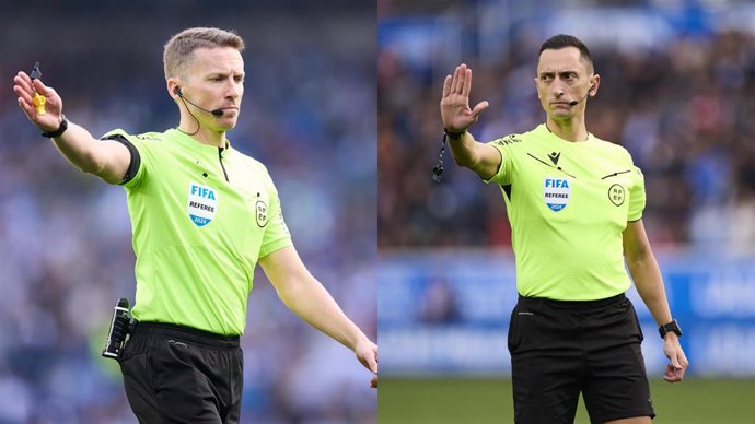 Los colegiados Alejandro Hernández Hernández y SJosé María ánchez Martínez.