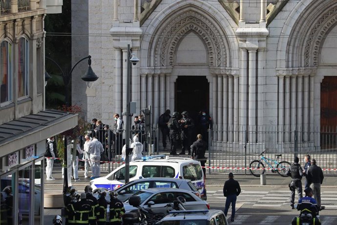 Archivo - Arquivo - Imagem de arquivo da Basílica de Notre Dame de Nice após o ataque com faca em 2020.