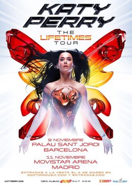 Pôster para os shows de Katy Perry na Espanha em 2025