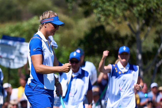 Archivo - La golfista sueca Anna Nordqvist durante la Solheim Cup de 2023 en Finca Cortesín