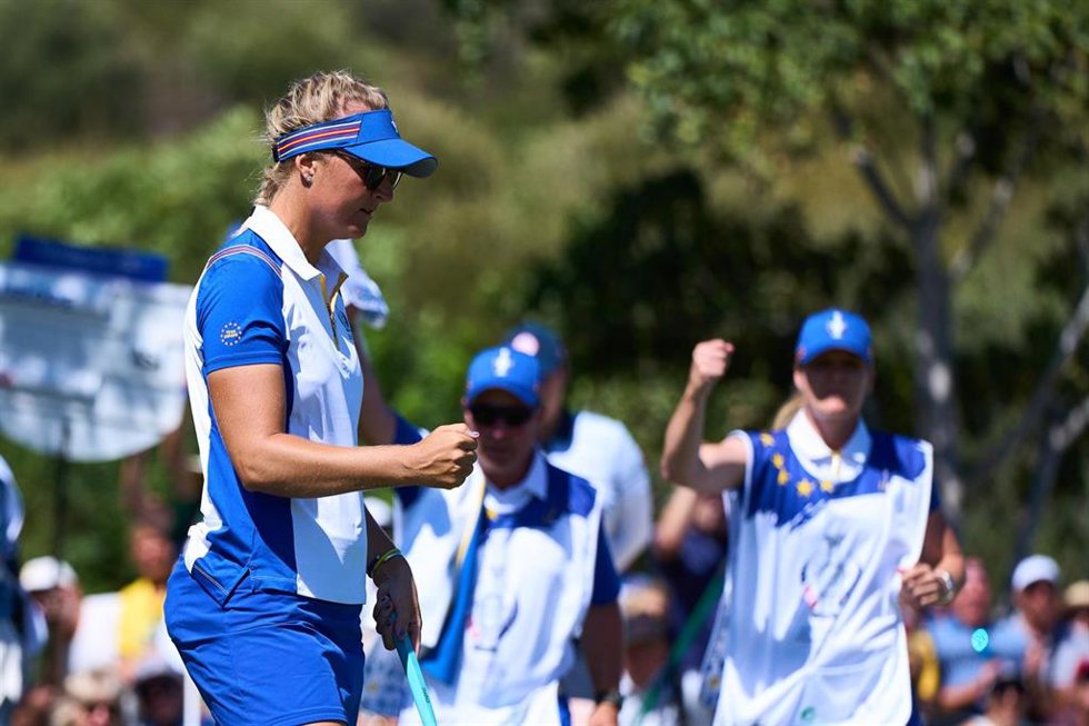 Archivo - La golfista sueca Anna Nordqvist durante la Solheim Cup de 2023 en Finca Cortesín