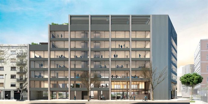 Render del edificio que Conren Tramway prevé construir en el 95 de la calle Pamplona de Barcelona