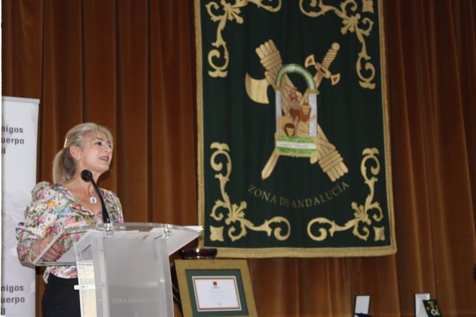 La consejera de Cultura y Deporte, Patricia del Pozo, en la entrega del premio 'Heroísmo guardia civil Infante Borrero'.