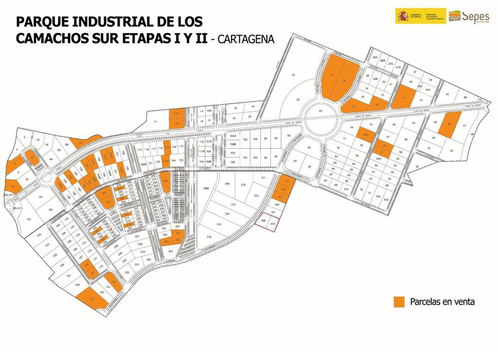 En naranja, las parcelas en venta