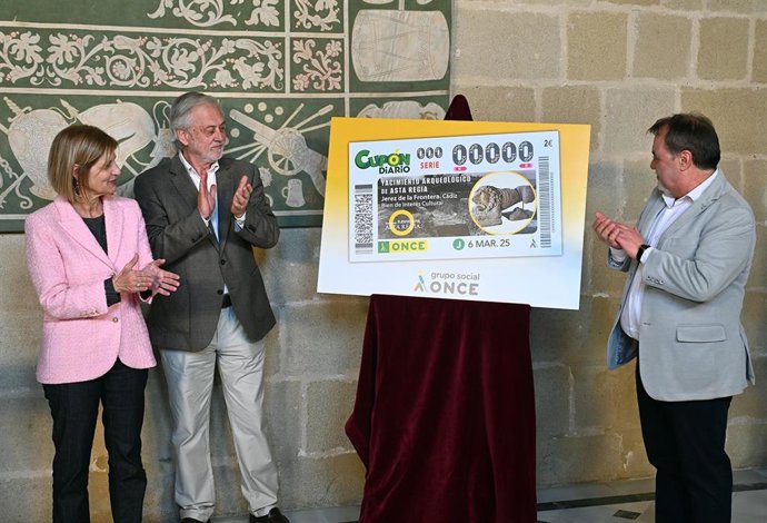 Presentación del cupón de la ONCE dedicado al yacimiento Asta Regia de Jerez.