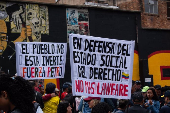 Manifestación en Bogotá por la escalada de la violencia en la región colombiana del Catatumbo