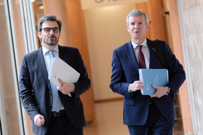 Rueda y Diego Calvo, tras el Consello de la Xunta.