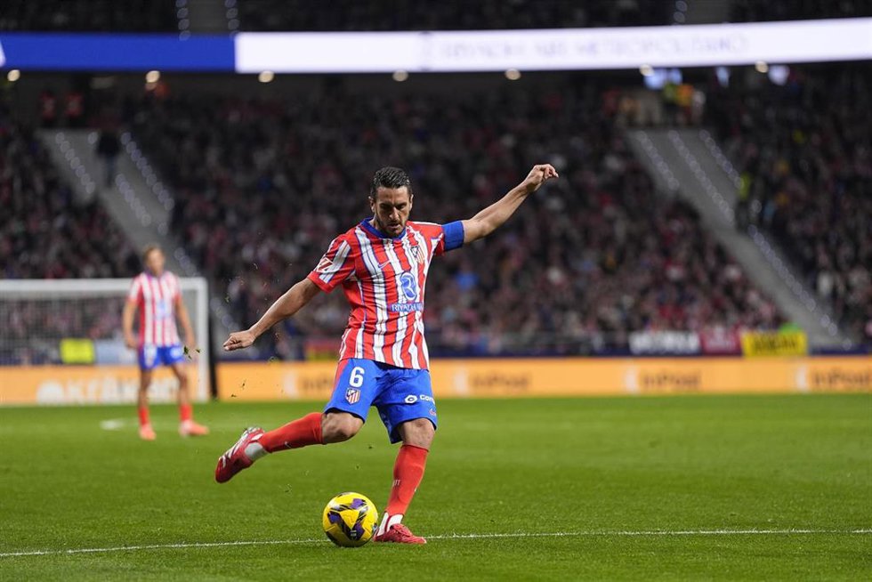 El capitán del Atlético de Madrid, Koke Resurrección, durante un encuentro de LaLiga EA Sports.