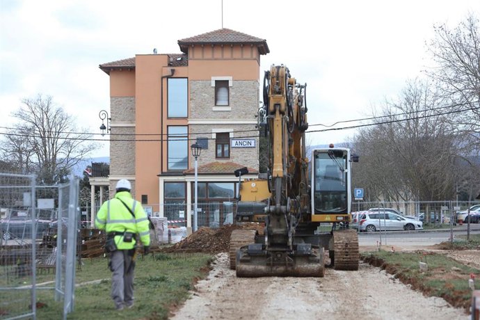 Vista de las obras del nuevo colegio público de Ancín.
