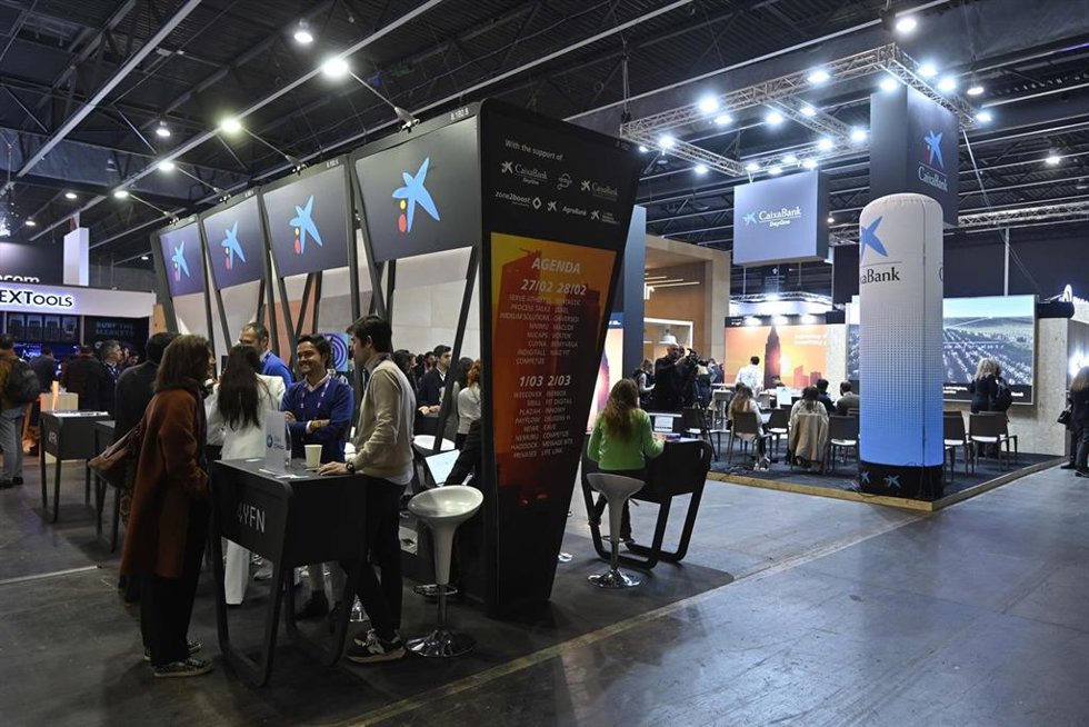 Stand de CaixaBank en el Mobile World Congress.