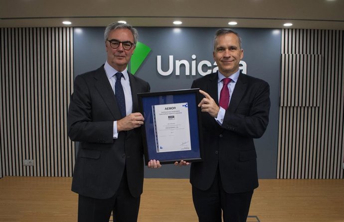 Unicaja recibe la certificación de Aenor de Buen Gobierno Corporativo con la máxima calificación.