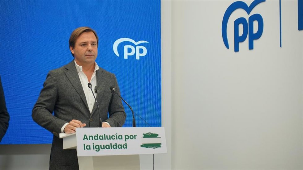 El secretario general del PP-A, Antonio Repullo, este martes en Huelva.