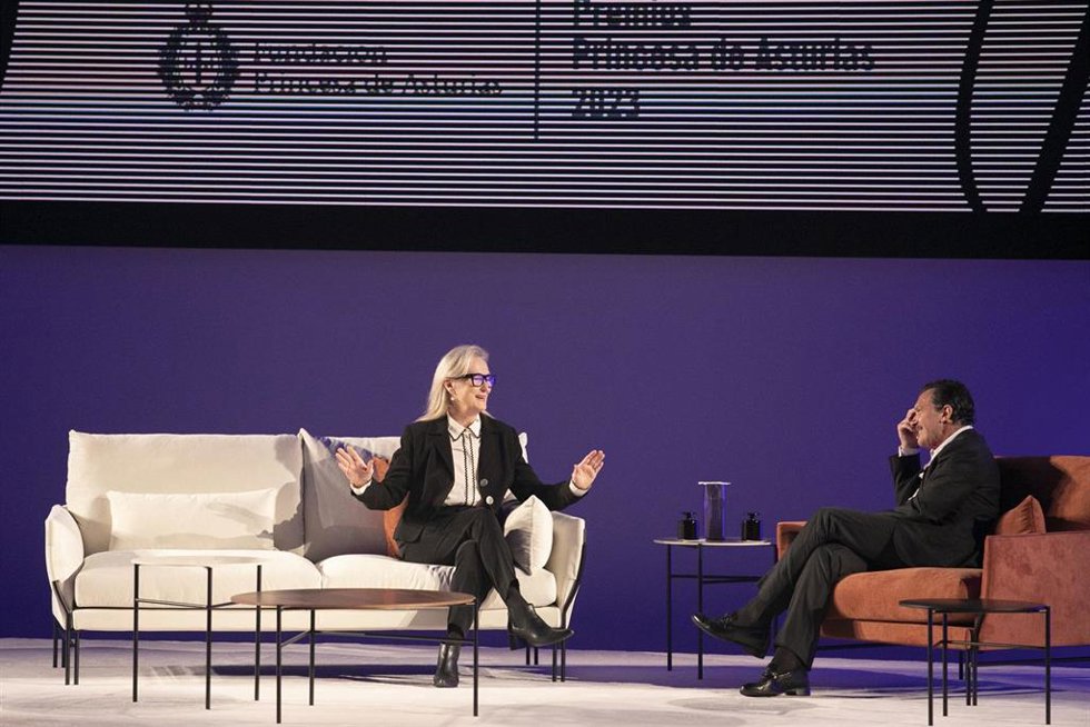 Meryl Streep y Antonio Banderas participan en un encuentro con el público en Oviedo